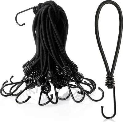 Produktbild von COM-FOUR® 25x Premium Planenspanner mit Haken - Spanngummi für Banner, Plakate, Zelte, Planen, Pavillion - Zeltspanner für Camping - Gummispanner - Expanderschlinge