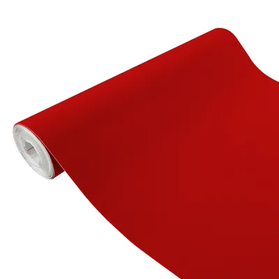 Produktbild von Klebefolie Möbel 45x25 cm - Velour Rot - Möbelfolie selbstklebend in Deko-Stil - Folie für Möbel zur schnellen Renovierung von Türen und Schränken - Möbelfolie dekorativ und pflegeleicht
