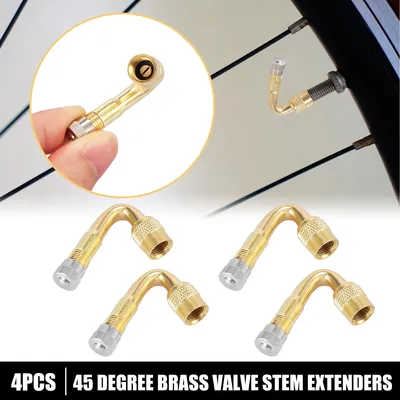 Image de 4pcs 45 Degré Valve Tige Rallonges pour Voiture Moto Doré