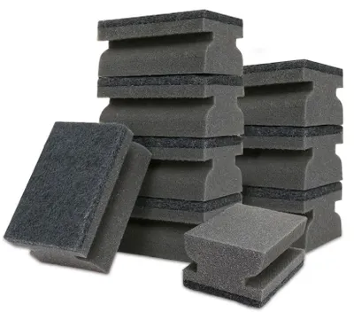 9 Spülschwämme, schwarz, kratzfrei, 10 x 4,5 cm