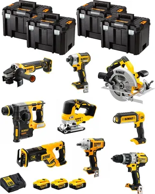 Immagine prodotto di DeWALT Kit DWK901T (DCD996 + DCH273 + DCG405 + DCF887 + DCF894 + DCS334 + DCS570 + DCS367 + DCL050+ 3x5,0Ah +DCB115+ 4xTSTAK VI)