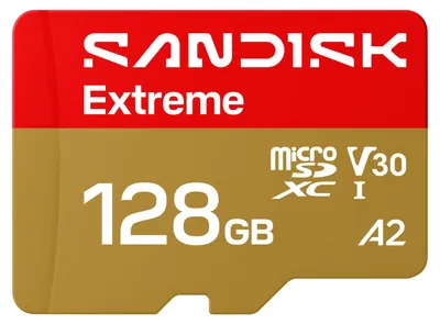 Imagen del producto de Tarjeta microSDXC SanDisk Extreme de 128 GB, UHS-I, con adaptador SD (velocidad de lectura de hasta 245 MB/s)