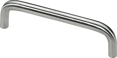 Image de Poignée de meuble en acier inoxydable, entraxe 128 mm, L x l x H 30/138/10 mm