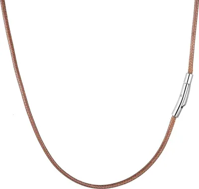 Image de RWQIAN Collier en cuir pour homme Noir Marron avec fermoir 46-76cm