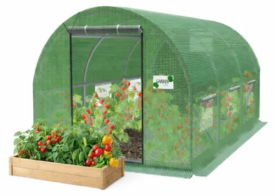 Zdjęcie produktu dla Garden Line Tunel ogrodniczy – 3-sekcyjny, 3 x 2 x 2 m, 6+1 okno – zielony