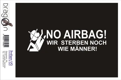 Produktbild von Aufkleber / Autoaufkleber - JDM / Die cut / Auto / OEM - No Airbag - 210x60 mm rot - Heckscheibe / Heckscheibenaufkleber