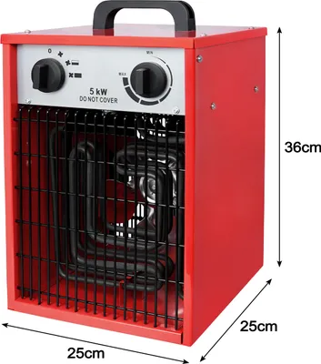 Obrázok produktu pre XMTECH Fan Heater Elektrický ohrievač 5kW 400V - Stavebný ohrievač Elektrický ohrievač Sálavý ohrievač Fan Heater, 3 nastavenia tepla so sieťovým káblom