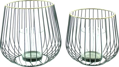Produktbild von Windlicht 'Modern', 2er Set Schein Kerze Lichtquelle dekorativer Blickfang