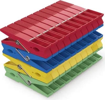 Productafbeelding van PORTENTUM wasknijpers van gerecycled plastic, set van 40, in verschillende kleuren - Duurzaam