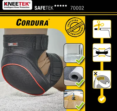 Obrázok produktu pre KNEETEK chrániče kolien SAFETEK® Cordura® | na citlivé povrchy | protišmykové chrániče kolien pre optimálnu úľavu pri práci na kolenách | chrániče kolien vhodné pre parketárov, interiérových dekoratérov, dekoratérov