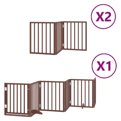 Image de Barrière pour chien porte pliable 12 panneaux bois de peuplier