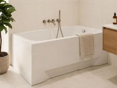 Produktbild von AQUA for you | Badewanne - Polimat Classic - Rechteckbadewanne – 170x70 cm - Universal - Weiß - mit Verkleidung, Chrom-Siphon, Füßen, Einbauwanne