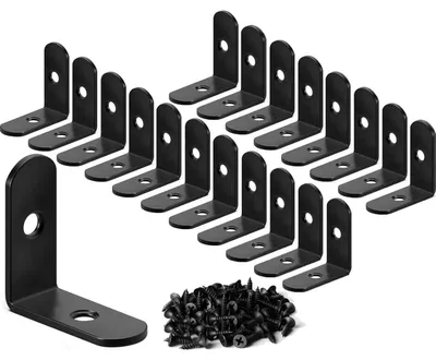 Produktbild von Winkelverbinder 90 Grad Edelstahl L-Form Rechtwinklig Schwarz 20 Stück 30x30mm