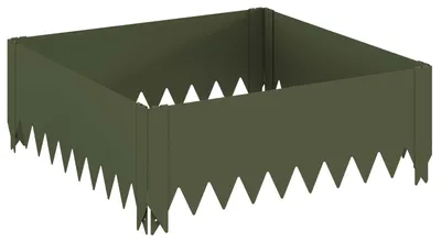 Immagine prodotto di vidaXL Bordatura per prato, 60 x 60 x 20 cm, acciaio, verde oliva