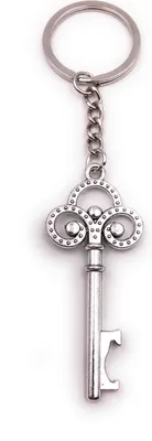 Image de Onwomania Porte-clés Ouvre-porte antique fioritures argent Pendentif Keychain