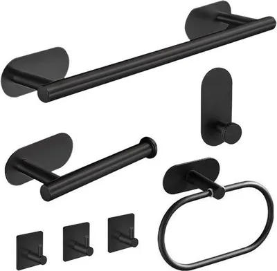 Image de Ensemble de salle de bain noir 7 pièces
