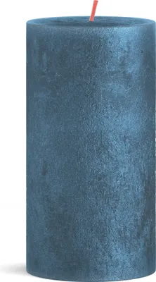 Produktbild von Bolsius Stumpenkerze Shimmer Blue - 13 cm / ø 7 cm