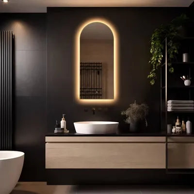 Produktbild von LoXa LED Badspiegel Medina 100×45 cm Rechteckig – Goldener Rahmen – Antibeschlag – Dimmbar – IP44