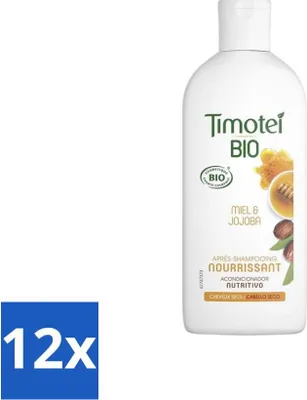 Produktbild von Timotei – Spülung – Honig & Jojoba – Bio – Für trockenes Haar & trockene Kopfhaut – 250 ml - Vorteilspack - 12 Stücke