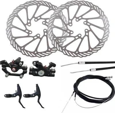 Produktbild von Mechanische Scheibenbremse MTB Bike Cycling Fahrrad vorne hinten Bremssattel Rotoren Set