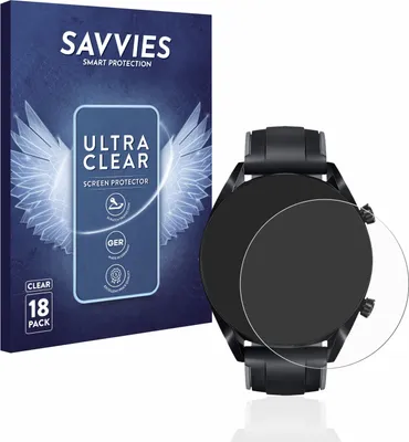 Produktbild von 18x Für Huawei Watch GT 2 (46 mm) Schutzfolie Savvies Displayschutz Display Schutz Folie Klar Transparent