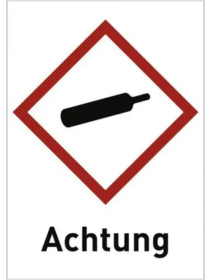 Produktbild von Dreifke® Aufkleber Gas unter Druck (GHS 04) Achtung, Folie, 52x74 mm, 500 Stü...