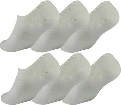Produktbild von 6 Paar Damen Herren Füßlinge Sneaker Sport Socken, 6 Paar, Weiß/43-46