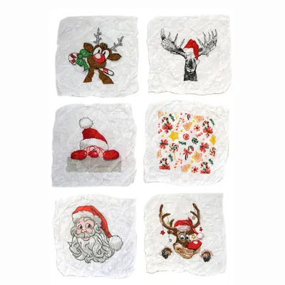 Produktbild von 6 x kleine Handtücher 30 x 30 cm - Gästehandtücher Weihnachten - Kinder Handtücher Weihnachten - Magic Handtücher Kinder