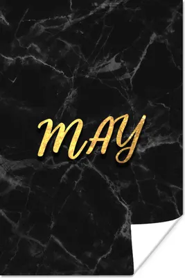 Produktbild von MuchoWow® Poster Zitat - Kalender - Mai - Gold 40x60 cm - Plakate für die Wand - Poster Babyzimmer