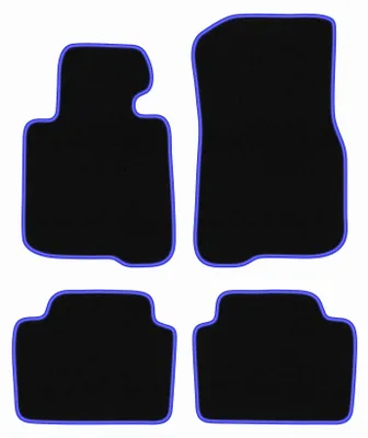 Produktbild von Fußmatten Automatten Velours Schwarz/Blau für BMW 4 F36 2014- Set 4-tlg