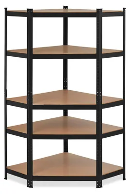 Image de Nook - Étagère d’angle en métal et MDF à 5 niveaux 180x75x40 cm