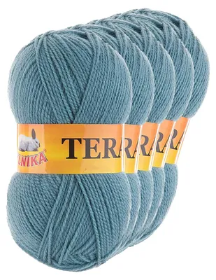 5 x 100g Strickgarn TERA Uni 197 hellpetrol