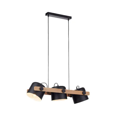 Productafbeelding van LeuchtenDirekt Pendelleuchte Cup Holz/Schwarz matt max. 3 x 60W E27 schwenkbar kürzbar