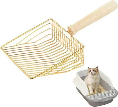 Produktbild von Metallkatzenschaufel mit Holzgriff