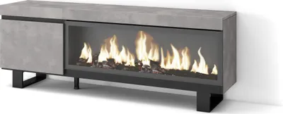 Immagine prodotto di COZY Mobile TV Soggiorno, 158x35x57cm, Per TV fino a 65, Camino elettrico XXL, Cemento