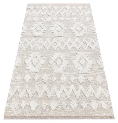 Zdjęcie produktu dla Dywan MOROC 22319 Romby Ekologiczny, EKO SIZAL frędzle - strukturalny beż / krem beżowy 78x150 cm