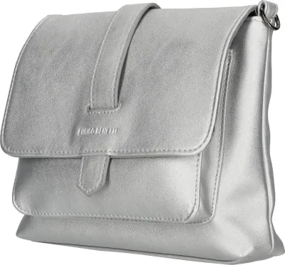 Produktbild von Kleine Damen Tasche Schultertasche Umhängetasche Crossover Bag Leder Optik Handtasche Silber