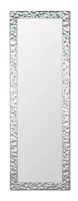 Zdjęcie produktu dla MO.WA Nowoczesne lustro ścienne 46x141 z ozdobną ramą drewniane lustro srebrne lustro do przedpokoju salon sypialnia łazienka I