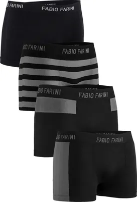Produktbild von Fabio Farini - 4 Stück Herren Unterhosen - Männer Retroshorts aus weicher Microfaser im sportlichen Look mit Logoschriftzug