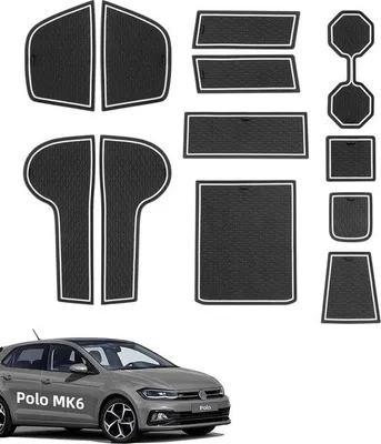 Produktbild von Antirutschmatten für Mittelkonsole, 12-teilig, schwarz-weiß, Gummi