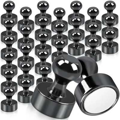 Produktbild von 30 starke schwarze Magnete, 12 x 16 mm, Neodym-Minimagnete für Magnettafeln, Kühlschränke, Pinnwände, Kegelmagnete, Whiteboards und das Büro.