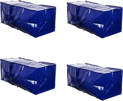 Produktbild von Famanu Umzugstaschen 4er Set - Extra große, wiederverwendbare Taschen in Blau