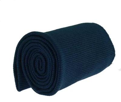 Produktbild von 15x70cm Bündchen Strickbündchen Bündchenstoff 6% Elasthan Bündchenstoff gerippt, Farbe:nachtblau