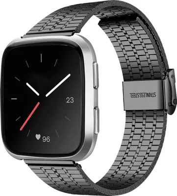 Produktbild von Strap-it Fitbit Versa / Versa 2 Edelstahlarmband (Schwarz)