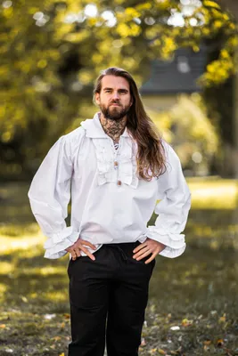 Produktbild von Rüschenhemd Weiß "Dracula" XXXL