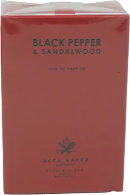 A red box of Acca Kappa Black Pepper & Sandalwood Eau de Parfum.
