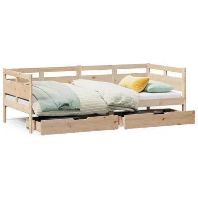 Obrázek produktu pro Válenda se zásuvkami 90 x 190 cm masivní borovice