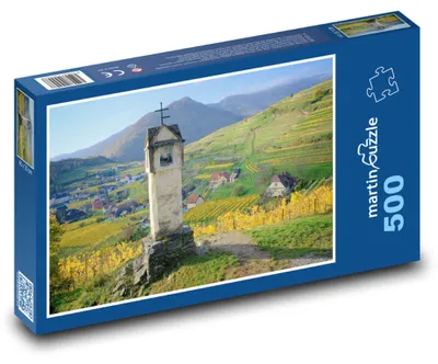 Zdjęcie produktu dla Puzzle 500 Winnice w jesiennej scenerii - martinpuzzle