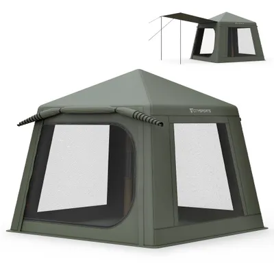 Produktbild von aufblasbares Zelt Campingzelt für 4-6 Personen, 5.2m², Mit feuchtigkeitsdichter Matte Personen: 5, UV50+ PU3000+