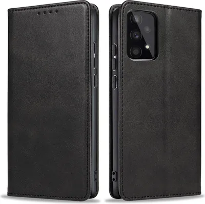 Produktbild von Handyhülle für Samsung Galaxy A33 5G Kunstleder Flip Cover Hülle Handytasche Case Kartenfach Farbe: Schwarz